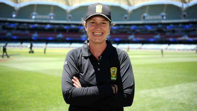 Claire Polosak has been championing female officiating in cricket.