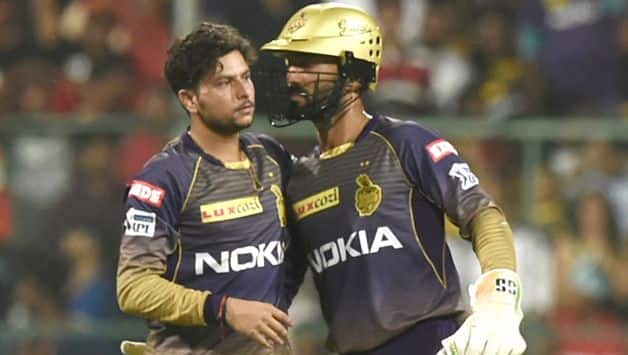 Kuldeep Yadav and Dinesh Karthik IPL 2019 Kolkata Knight Riders