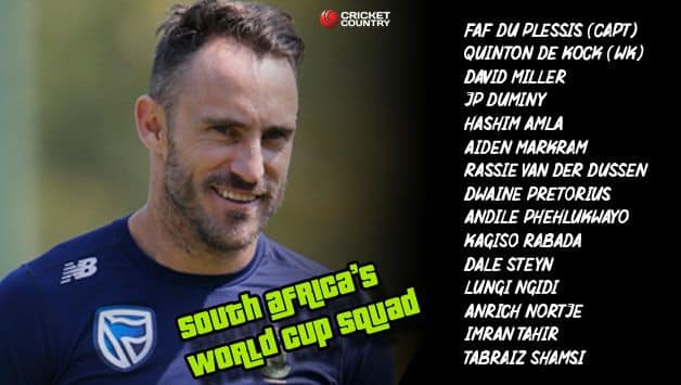 South Africa 2019 World cup team