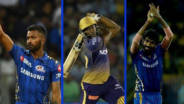Hardik Pandya, Andre Russell, Jasprit Bumrah IPL 2019