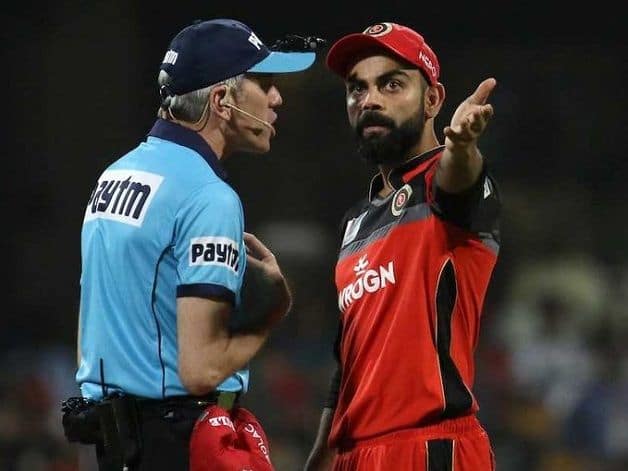 Nigel Llong, Virat Kohli, Royal Challengers Bangalore, Royal Challengers Bangalore vs Sunrisers Hyderabad, Indian Premier League, IPL 2019