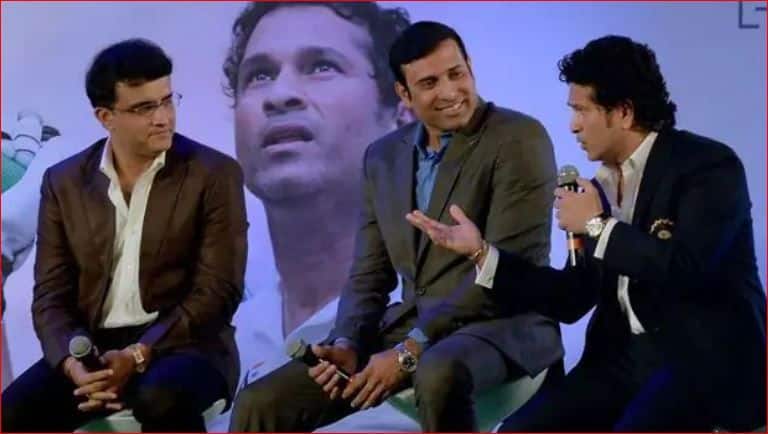 Sourav Ganguly, VVS Laxman and Sachin Tendulkar AFP