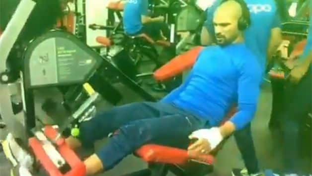 Cricket World Cup 2019: Shikhar Dhawan hits the gym as he targets quick recovery