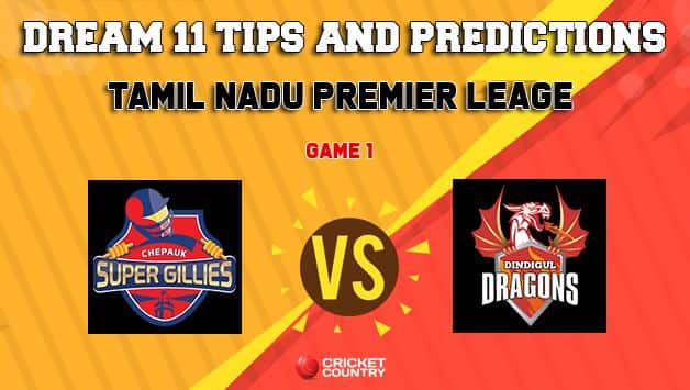 Dream11 Team Chepauk Super Gillies vs Dindigul Dragons Match 1 TNPL – Cricket Prediction Tips For Today’s T20 Match CHE vs DIN at NPR College Ground, Dindigul