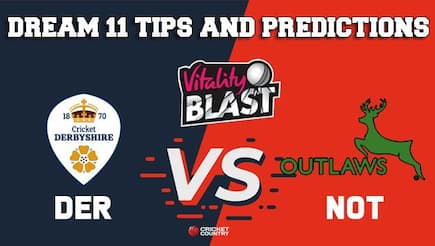 Dream11 Team Derbyshire vs Nottinghamshire North Group VITALITY T20 BLAST ENGLISH T20 BLAST – Cricket Prediction Tips For Today’s T20 Match DER vs NOT at Derby