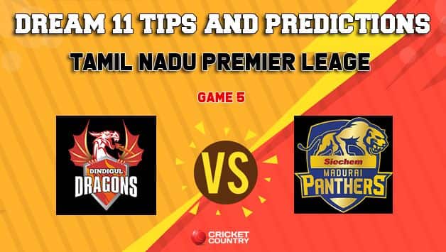 Dream11 Team Dindigul Dragons vs Siechem Madurai Panthers Match 5 TNPL – Cricket Prediction Tips For Today’s T20 Match DIN vs MAD at ICL Sankar Nagar Ground, Trunelveli