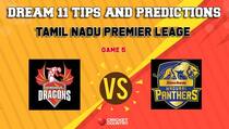 Dream11 Team Dindigul Dragons vs Siechem Madurai Panthers Match 5 TNPL – Cricket Prediction Tips For Today’s T20 Match DIN vs MAD at ICL Sankar Nagar Ground, Trunelveli