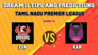Dream11 Team Dindigul Dragons vs Karaikudi Kaalai Match 14 TNPL 2019 TAMIL NADU T20 – Cricket Prediction Tips For Today’s T20 Match DIN vs KAR at Tirunelveli