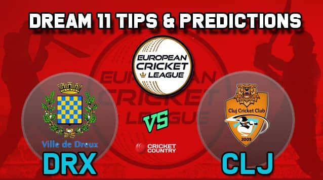 Dream11 Team DRX vs CLJ Group A European Cricket League-T10 – Cricket Prediction Tips For Today’s T10 Match Dreux Cricket Club vs Cluj Cricket Club at La Manga Club