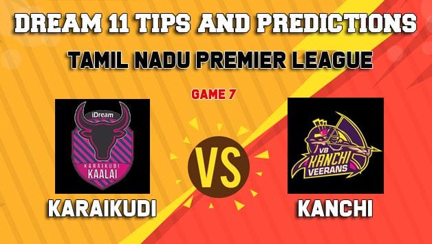 Dream11 Team Idream Karaikudi Kaalai vs VB Kanchi Veerans Match 7 TNPL 2019 TAMIL NADU T20 – Cricket Prediction Tips For Today’s T20 Match KAR vs VBK at Dindigul