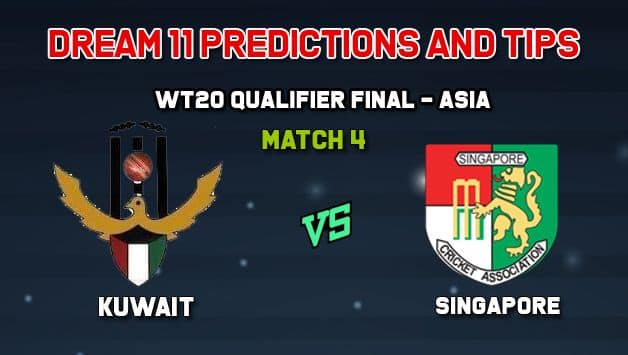 Dream11 Team Kuwait vs Singapore Match 4 WORLD T20 QUALIFIER – ASIA – Cricket Prediction Tips For Today’s Match KUW vs SIN at Singapore