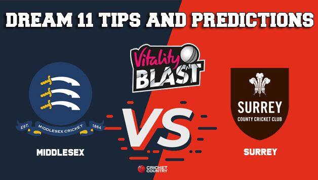 Dream11 Team Middlesex vs Surrey South Group VITALITY T20 BLAST – Cricket Prediction Tips For Today’s T20 Match MID vs SUR at The Oval