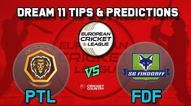 Dream11 Team PTL vs FDF Group B European Cricket League-T10 – Cricket Prediction Tips For Today’s T10 Match St. Petersburg Lions vs SG Findorff at La Manga Club