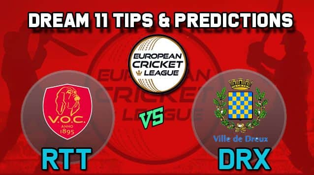 Dream11 Team VOC Rotterdam vs Dreux Cricket Club Group A European Cricket League-T10 – Cricket Prediction Tips For Today’s T10 Match RTT vs DRX at La Manga Club