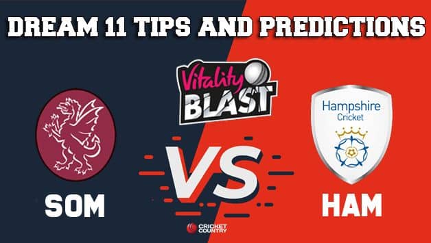 Dream11 Team Somerset vs Hampshire South Group VITALITY T20 BLAST ENGLISH T20 BLAST – Cricket Prediction Tips For Today’s T20 Match SOM vs HAM at Taunton