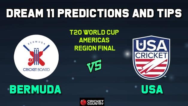 BER vs USA Dream11 Team Bermuda vs USA AMERICAS REGION FINAL-T20 ICC Men’s T20 World Cup Americas Region Final – Cricket Prediction Tips For Today’s T20 Match at Sandys Parish