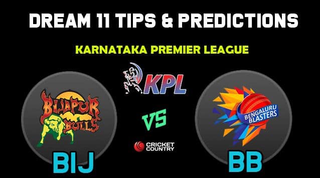BIJ vs BB Dream11 Team Bijapur Bulls vs Bengaluru Blasters KPL 2019 Karnataka Premier League – Cricket Prediction Tips For Today’s T20 Match at Bengaluru