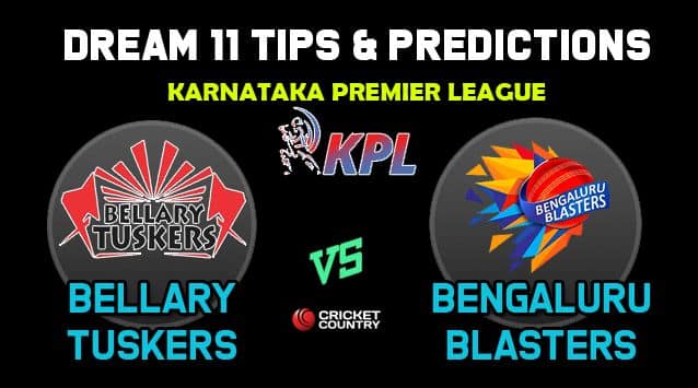 BT vs BB Dream11 Team Bellary Tuskers vs Bengaluru Blasters KPL 2019 Karnataka Premier League – Cricket Prediction Tips For Today’s T20 Match at Bengaluru