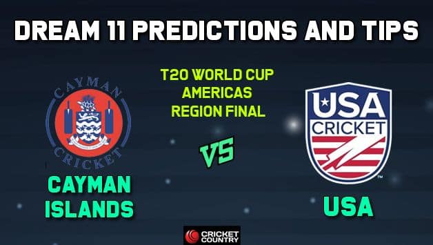 CAY vs USA Dream11 Team Cayman Islands vs USA AMERICAS REGION FINAL-T20 ICC Men’s T20 World Cup Americas Region Final – Cricket Prediction Tips For Today’s T20 Match at Sandys Parish