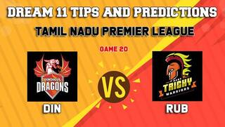 Dream11 Team Dindigul Dragons vs Ruby Trichy Warriors Match 20 TNPL 2019 TAMIL NADU T20 – Cricket Prediction Tips For Today’s T20 Match DIN vs RUB at Dindigul