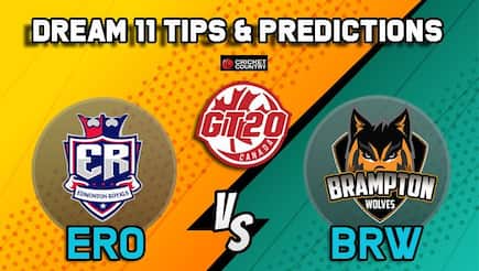 Dream11 Team Edmonton Royals vs Brampton Wolves match 16 Global T20 Canada – Cricket Prediction Tips For Today’s T20 Match ERO vs BRW at Ontario