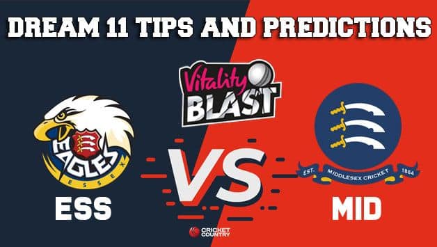 Dream11 Team Essex vs Middlesex South Group VITALITY T20 BLAST ENGLISH T20 BLAST – Cricket Prediction Tips For Today’s T20 Match ESS vs MID at Chelmsford
