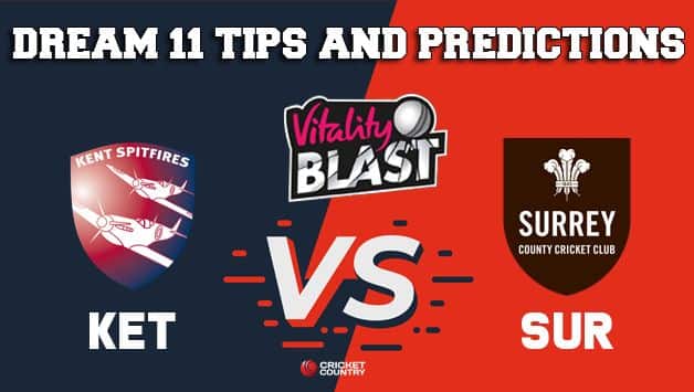 Dream11 Team Kent vs Surrey Match T20 BLAST 2019 2019 T20 Blast – Cricket Prediction Tips For Today’s T20 Match KET vs SUR at Canterbury