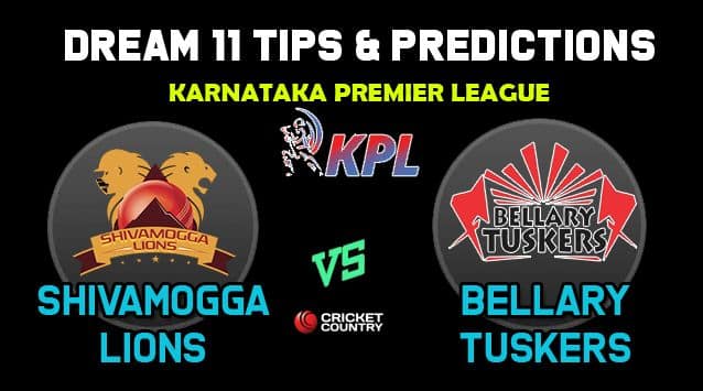 Dream11 Team Shivamogga Lions vs Bellary Tuskers Match KARNATAKA PREMIER LEAGUE 2019 2019 Karnataka Premier League – Cricket Prediction Tips For Today’s T20 Match SL vs BT at Bengaluru