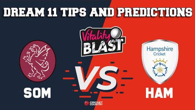 Dream11 Team Somerset vs Hampshire South Group VITALITY T20 BLAST ENGLISH T20 BLAST – Cricket Prediction Tips For Today’s T20 Match SOM vs HAM at Southampton