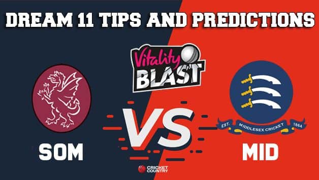 Dream11 Team Somerset vs Middlesex South Group VITALITY T20 BLAST ENGLISH T20 BLAST – Cricket Prediction Tips For Today’s T20 Match SOM vs MID at Richmond