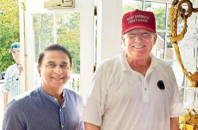 Sunil Gavaskar meets US President Donald Trump