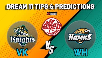 Dream11 Team Vancouver Knights vs Winnipeg Hawks Final GT20 GLOBAL T20 CANADA – Cricket Prediction Tips For Today’s T20 Match VK vs WH at Ontario