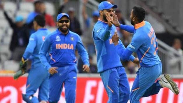 Hardik Pandya Virat Kohli Rohit Sharma AFP