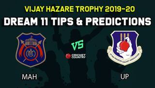 Dream11 Team Maharashtra vs Uttar Pradesh, Round 3, Elite Group B Vijay Hazare Trophy 2019 VHT ODD – Cricket Prediction Tips For Today’s Match MAH vs UP at Vadodara
