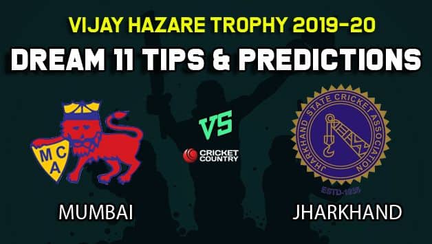 Dream11 Team Mumbai vs Jharkhand, Round 2, Elite Group A Vijay Hazare Trophy 2019 VHT ODD – Cricket Prediction Tips For Today’s Match MUM vs JHA at Bangalore