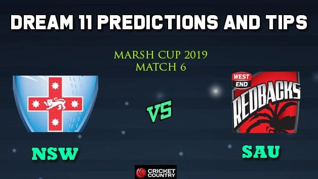 Dream11 Team New South Wales vs South Australia, Match 6 Marsh One-Day Cup 2019 Australian ODD – Cricket Prediction Tips For Today’s Match NSW vs SAU at Brisbane