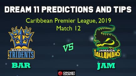 Dream11 Team Barbados Tridents vs Jamaica Tallawahs Match 12 Caribbean Premier League 2019 – Cricket Prediction Tips For Today’s T20 Match BAR vs JAM at Jamaica
