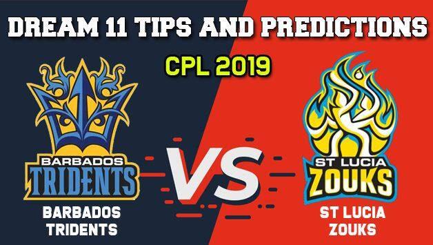BAR vs SLZ Dream11 Team CPL 2019 – Cricket Prediction Tips For Today’s T20 Match Barbados Tridents vs ST Lucia Zouks at Gros Islet