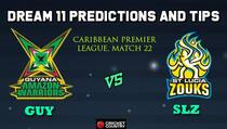 Dream11 Team Guyana Amazon Warriors vs St Lucia Zouks Match 22 Caribbean Premier League 2019 – Cricket Prediction Tips For Today’s T20 Match GUY vs SLZ at St Lucia