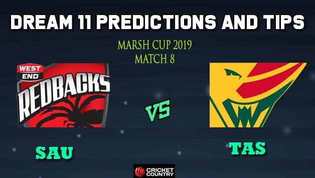Dream11 Team South Australia vs Tasmanian Tigers, Match 8 Marsh One-Day Cup 2019 Australian ODD – Cricket Prediction Tips For Today’s Match SAU vs TAS at Adelaide