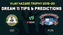 Dream11 Team Vidarbha vs Punjab, Round 3, Elite Group B Vijay Hazare Trophy 2019 VHT ODD – Cricket Prediction Tips For Today’s Match VID vs PUN at Vadodara