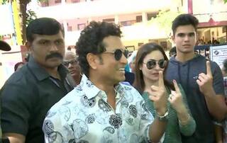 Maharashtra Polls: Sachin Tendulkar Casts His Vote With Wife Anjali, Son Arjun