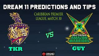 Dream11 Team Trinbago Knight Riders vs Guyana Amazon Warriors Match 30 Caribbean Premier League 2019 – Cricket Prediction Tips For Today’s T20 Match TKR vs GUY at Barbados