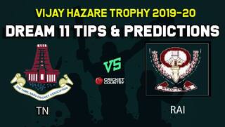 Dream11 Team Tamil Nadu vs Railways, Round 11, Elite Group C Vijay Hazare Trophy 2019 VHT ODD – Cricket Prediction Tips For Today’s Match TN vs RAI at Jaipur