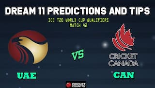 Dream11 Team United Arab Emirates vs Canada ICC Men’s T20 World Cup Qualifiers – Cricket Prediction Tips For Today’s T20 Match 42 Group B UAE vs CAN at Abu Dhabi