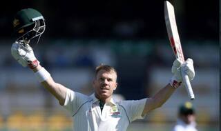 Aus v pak brisbane test david warners hundred guide australia 312 1 against pakistan on day 2