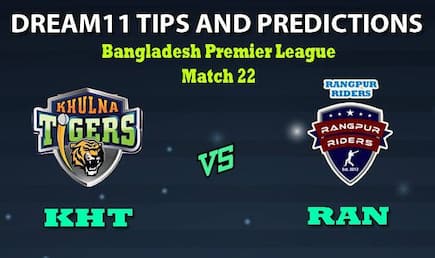 KHT vs RAN Dream11 Team Prediction Bangladesh Premier League: Captain And Vice-Captain, Fantasy Cricket Tips Khulna Tigers vs Rangpur Rangers Match 22 at Shere Bangla National Stadium, Dhaka 6:30 PM IST