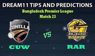 CUW vs RAR Dream11 Team Prediction Bangladesh Premier League 2019-20: Captain And Vice-Captain, Fantasy Cricket Tips Cumilla Warriors vs Rajshahi Royals 2nd Test at Shere Bangla National Stadium, Dhaka 1:00 PM IST