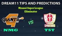NMG vs TST Dream11 Team Prediction Mzansi Super League: Captain And Vice-Captain, Fantasy Cricket Tips Nelson Mandela Bay Giants vs Tshwane Spartans Eliminator at Venue: St George’s Park, Port Elizabeth 9:00 PM IST