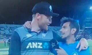 Yuzvendra Chahal Left Red-Faced After Martin Guptill Uses Hindi Cuss Word on Live TV After 2nd T20I at Auckland, Rohit Sharma’s Reaction Cannot be Missed | WATCH VIDEO